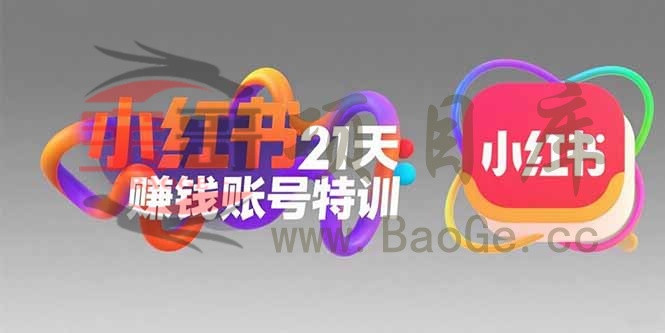 小红书21天赚钱账号特训：黄金定位技巧，高转粉文案创作，科学引流策略宝哥轻创业_网络项目库_分享创业资讯_最新网创免费网络项目资源宝哥网创资源项目库